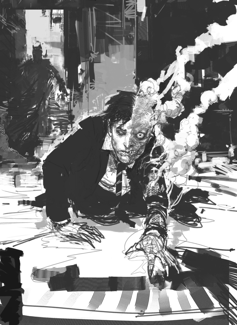 Illustration for article titled Never-seen Dark Knight concept art reveals the terrifying origins of the Joker's Clown Gang